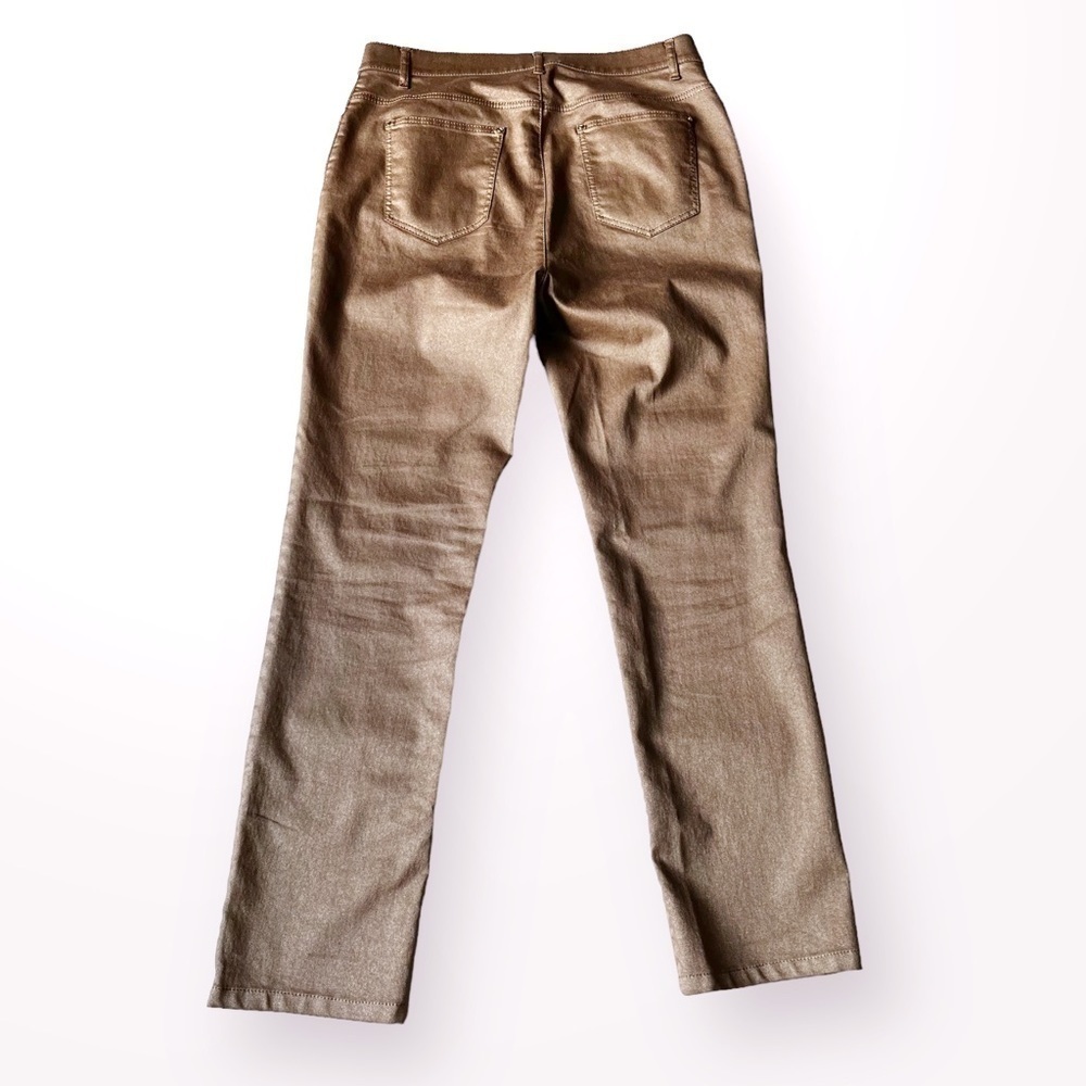 Lafayette 148 NY Metallic Cropped Slim Straight Jeans Size 6 - Picture 10 of 15
